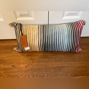 Missoni Home Striped Pillow with Red, Blue, and Cream